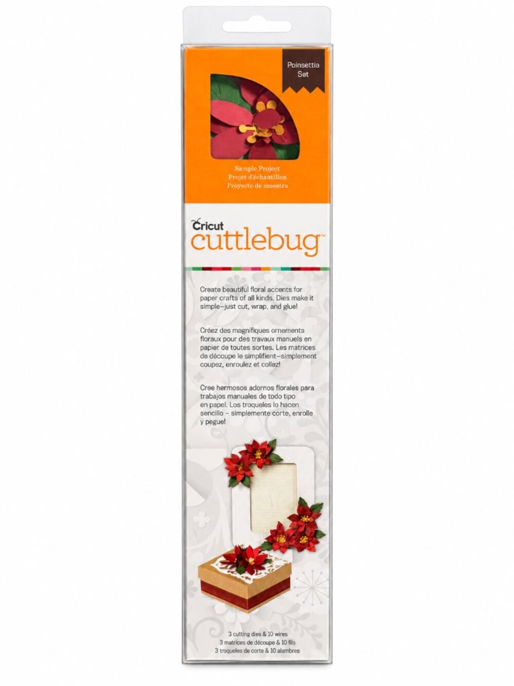 Cricut Cuttlebug Poinsettia Set 2001417 3 Dies 10 Wires Christmas Craft
